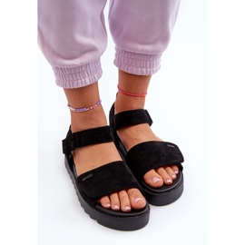 Sandalias de Mujer de Ante con Plataforma Big Star NN274700 Negro 6
