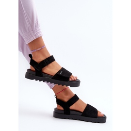 Sandalias de Mujer de Ante con Plataforma Big Star NN274700 Negro 7