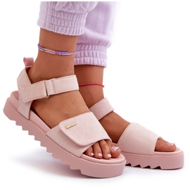 Sandalias de Mujer de Ante con Plataforma Big Star NN274701 Rosa rosado 9