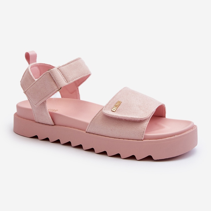 Sandalias de Mujer de Ante con Plataforma Big Star NN274701 Rosa rosado 1 Sandalias de Mujer de Ante con Plataforma Big Star NN274701 Rosa rosado 1