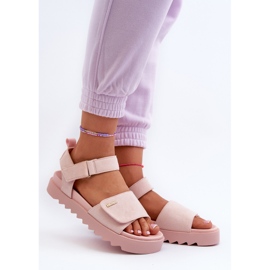 Sandalias de Mujer de Ante con Plataforma Big Star NN274701 Rosa 2