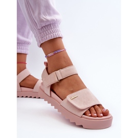 Sandalias de Mujer de Ante con Plataforma Big Star NN274701 Rosa rosado 5