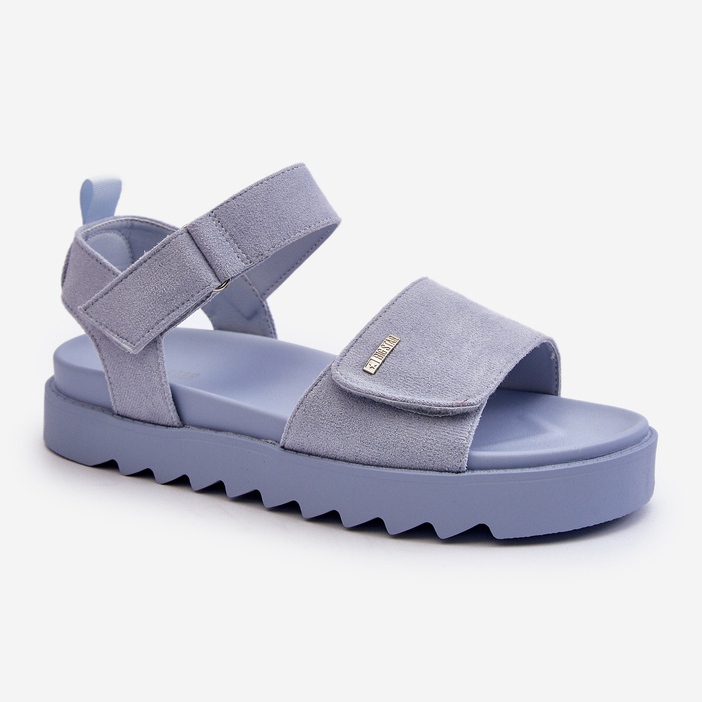 Sandalias de Mujer de Ante con Plataforma Big Star NN274706 Azul 1