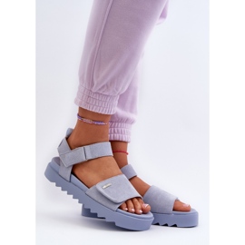 Sandalias de Mujer de Ante con Plataforma Big Star NN274706 Azul 2