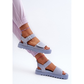 Sandalias de Mujer de Ante con Plataforma Big Star NN274706 Azul 7