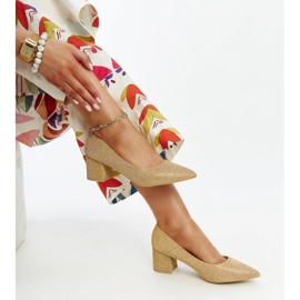Zapatos de tacón alto Laity dorados brillantes 2