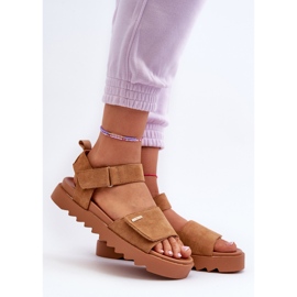 Sandalias Mujer Ante Plataforma Big Star NN274705 Marrón 10