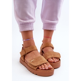 Sandalias Mujer Ante Plataforma Big Star NN274705 Marrón 12