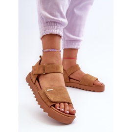 Sandalias Mujer Ante Plataforma Big Star NN274705 Marrón 11