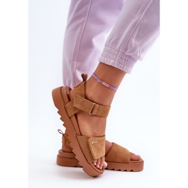 Sandalias Mujer Ante Plataforma Big Star NN274705 Marrón 14