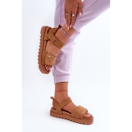 Sandalias Mujer Ante Plataforma Big Star NN274705 Marrón 16