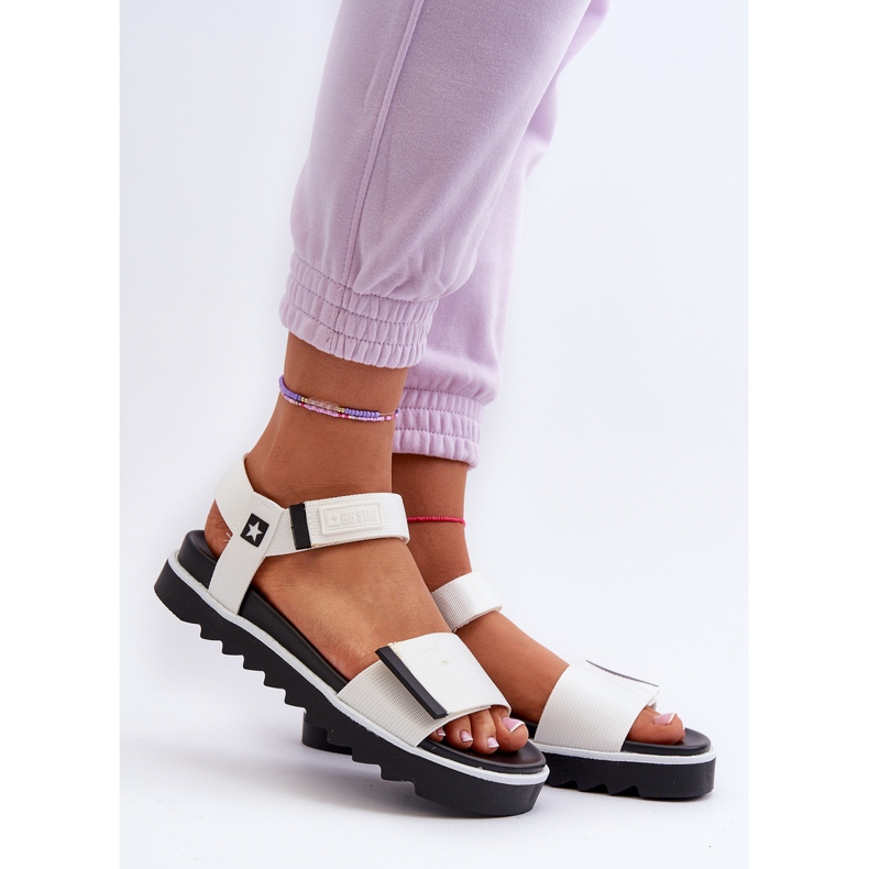 Sandalias Mujer Plataforma Big Star NN274777 Blanco 2