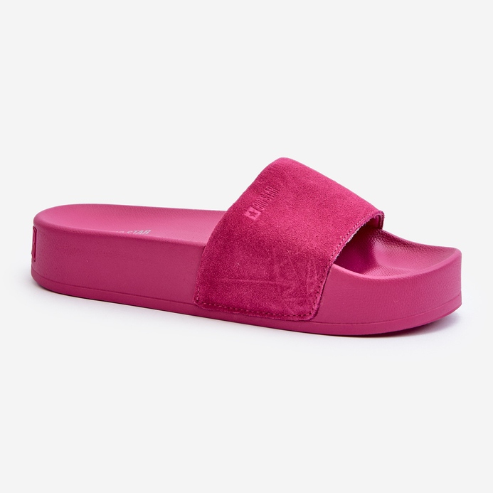 Chanclas Mujer Ante con Plataforma Big Star NN274A672 Fucsia rosa 2