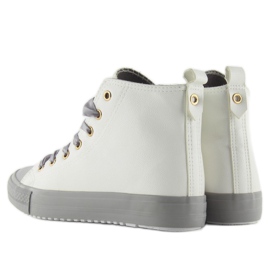 Deportivas tobilleras con cordones dobles blanco 6