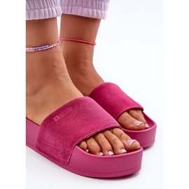 Chanclas Mujer Ante con Plataforma Big Star NN274A672 Fucsia rosa 1