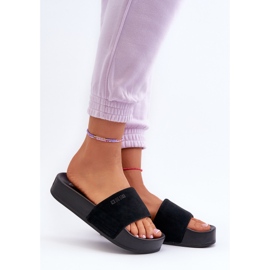 Chanclas Mujer Ante Plataforma Big Star NN274A670 Negro 2