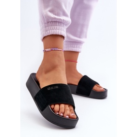 Chanclas Mujer Ante Plataforma Big Star NN274A670 Negro 3