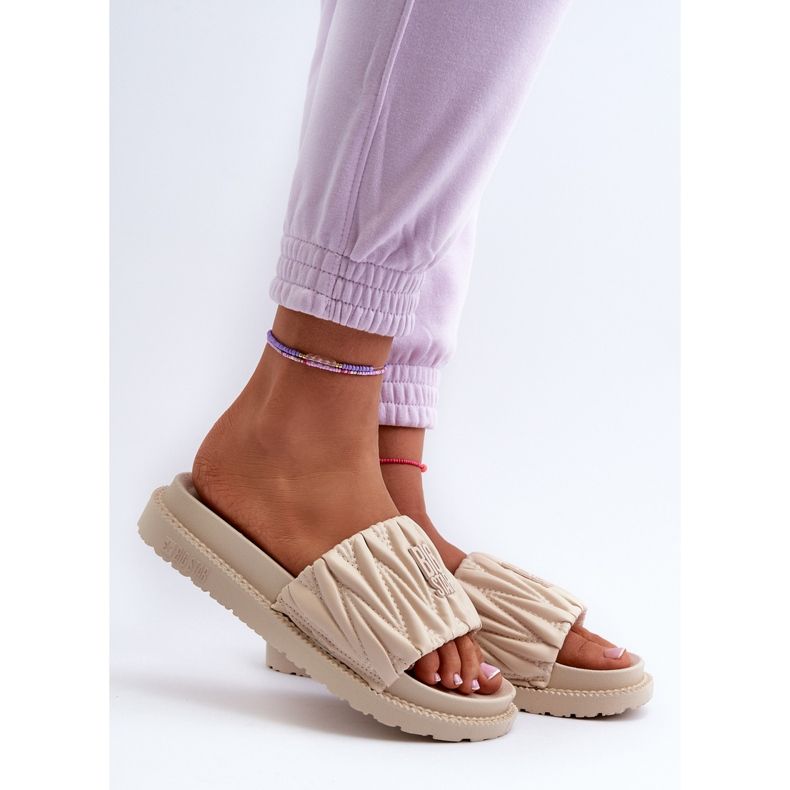 Chanclas de Mujer con Plataforma Big Star NN274A746 Beige 2