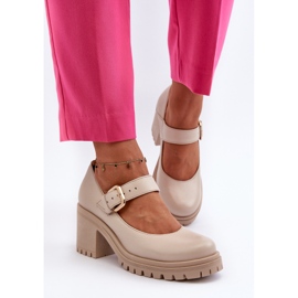 Zazoo 20166 Zapatos de salón de piel beige 4