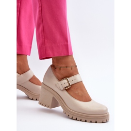 Zazoo 20166 Zapatos de salón de piel beige 5