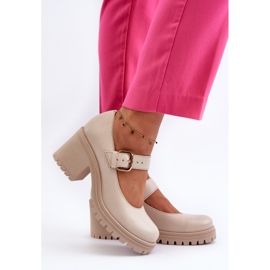 Zazoo 20166 Zapatos de salón de piel beige 6