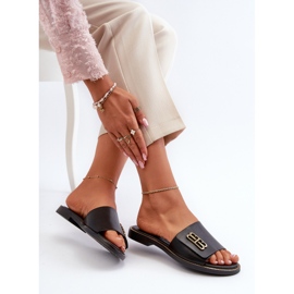 Zazoo 40384 Elegant Chanclas Mujer Piel, Negro 8
