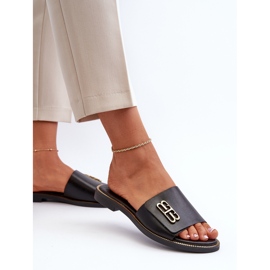Zazoo 40384 Elegant Chanclas Mujer Piel, Negro 5