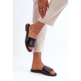 Zazoo 40384 Elegant Chanclas Mujer Piel, Negro 7