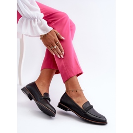 Sergio Leone Mocasines Mujer De Piel Con Tira Decorativa, Negro Saosin 8