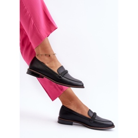 Sergio Leone Mocasines Mujer De Piel Con Tira Decorativa, Negro Saosin 7
