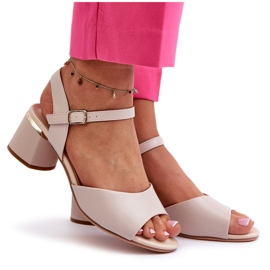 Sandalias Mujer Tacón Bajo Piel Ecológica Sergio Leone SK876 Gris Claro 9