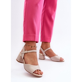 Sandalias Mujer Tacón Bajo Piel Ecológica Sergio Leone SK876 Gris Claro 3
