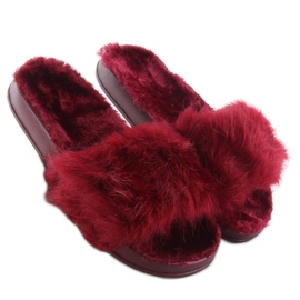 Zapatillas casa pelo dd68 Vino rojo 2