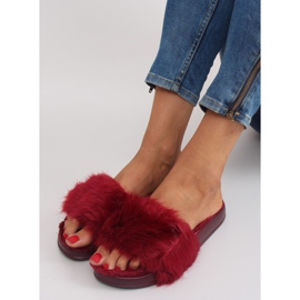 Zapatillas casa pelo dd68 Vino rojo 4