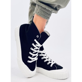 Zapatillas altas Rogers de lona en negro 2