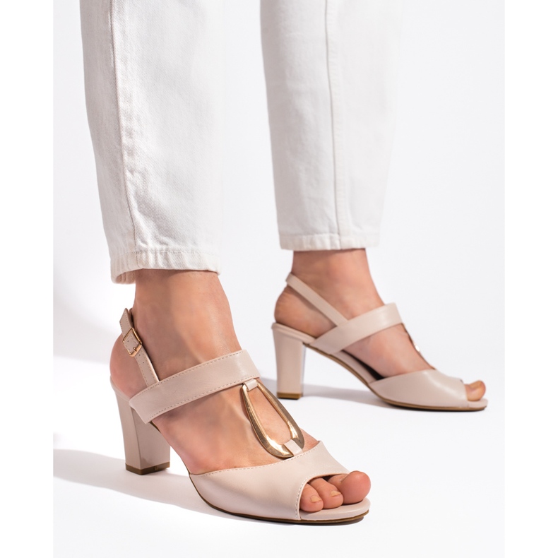 Goodin Sandalias beige de mujer en el poste 1 Goodin Sandalias beige de mujer en el poste 1