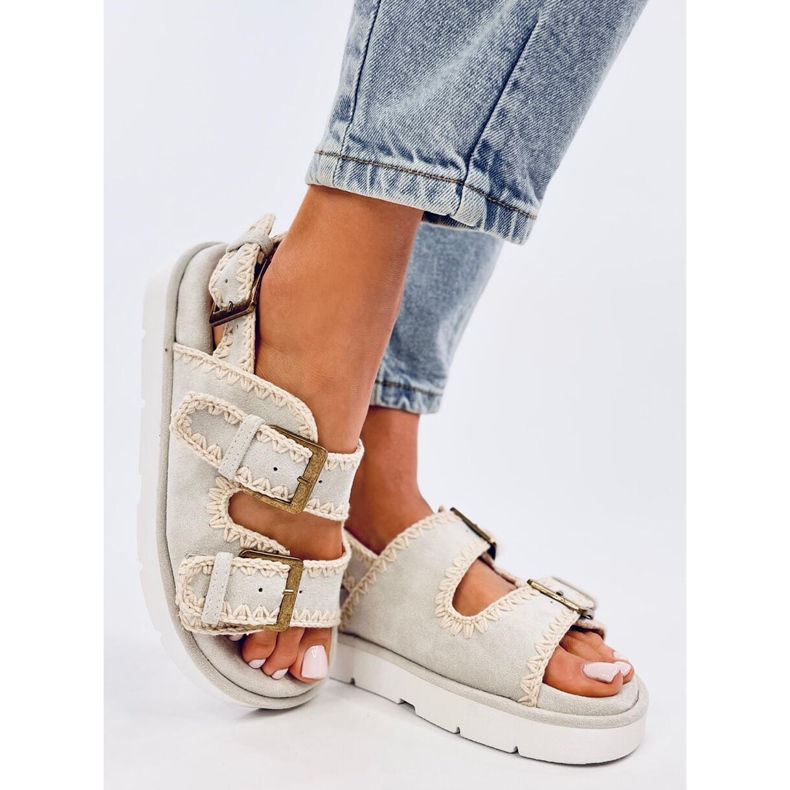 Badey Sandalias plataforma gris 2