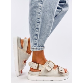 Badey Sandalias plataforma gris 3
