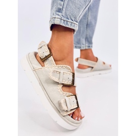Badey Sandalias plataforma gris 4