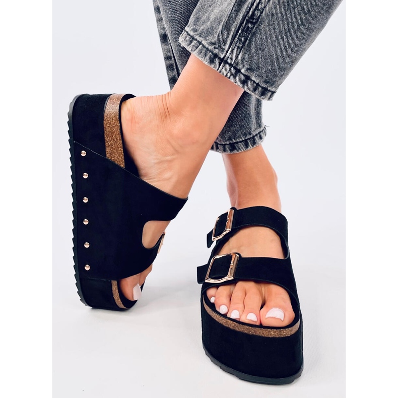 Galzai Chanclas plataforma corcho negro 1