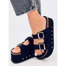 Galzai Chanclas plataforma corcho negro 2