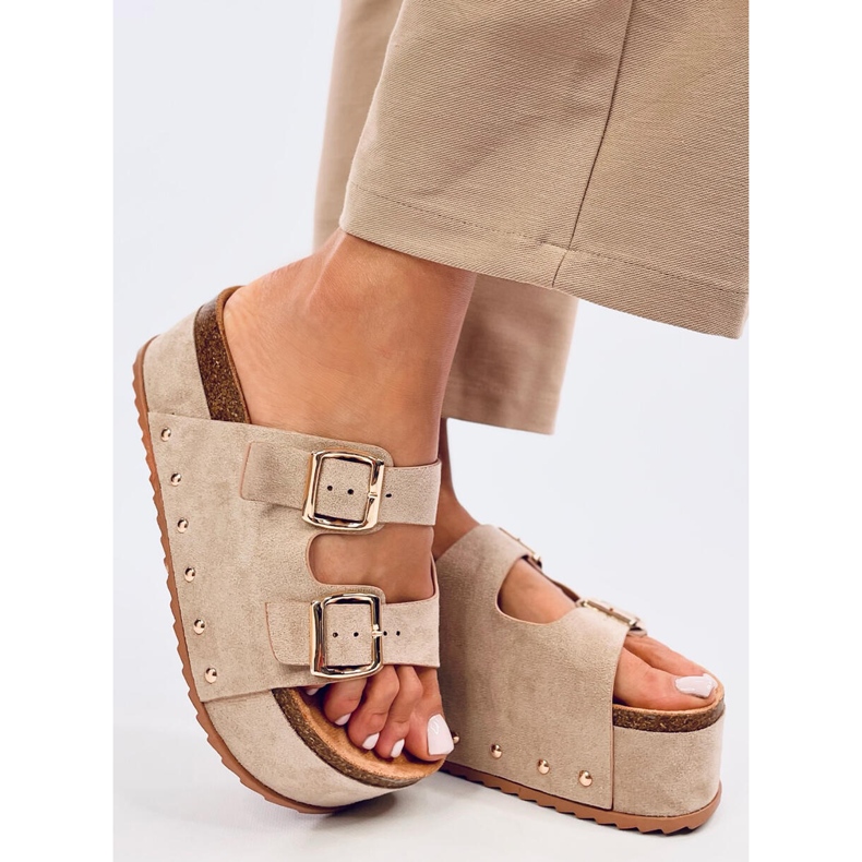 Pantuflas plataforma corcho Galzai Kaki beige 2 Pantuflas plataforma corcho Galzai Kaki beige 2
