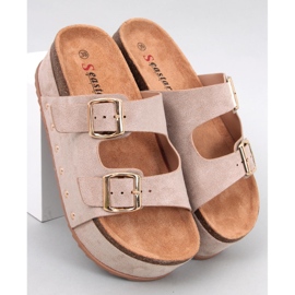 Pantuflas plataforma corcho Galzai Kaki beige 5