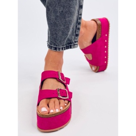 Pantuflas plataforma corcho Galzai Fucsia rosado 4