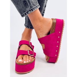 Pantuflas plataforma corcho Galzai Fucsia rosado 1