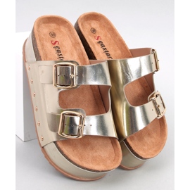 Chanclas Galzai Gold plataforma corcho dorado 5