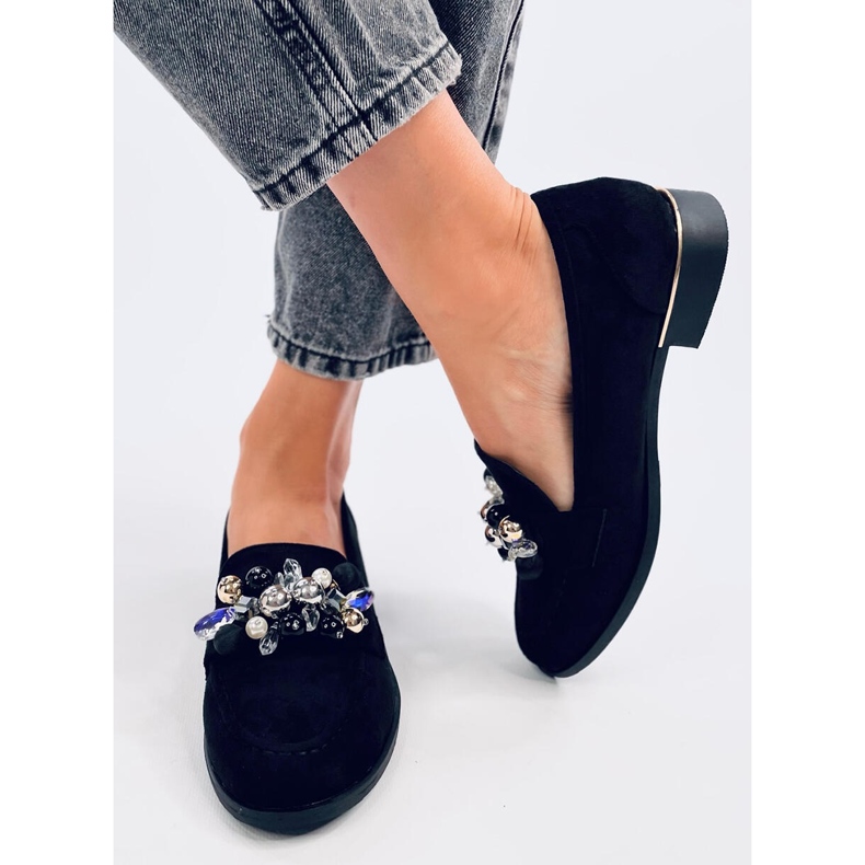 Anselme Mocasines negros con piedras 1