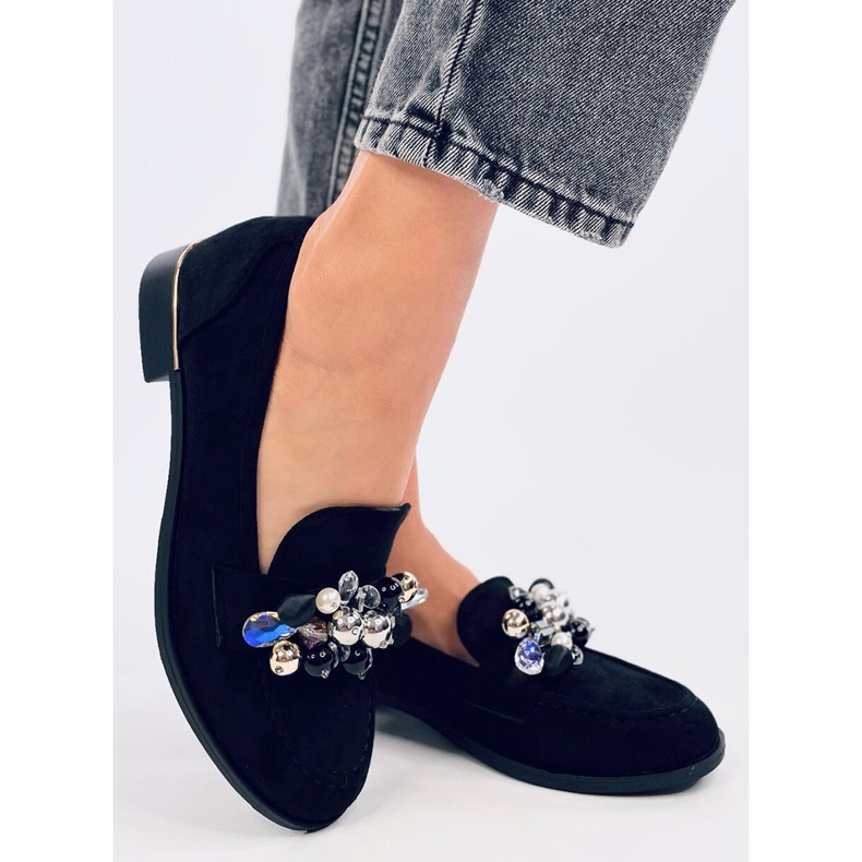 Anselme Mocasines negros con piedras 2