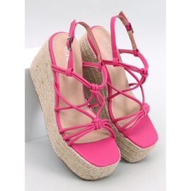 Pascai Sandalias alpargatas cuña fucsia rosado 5
