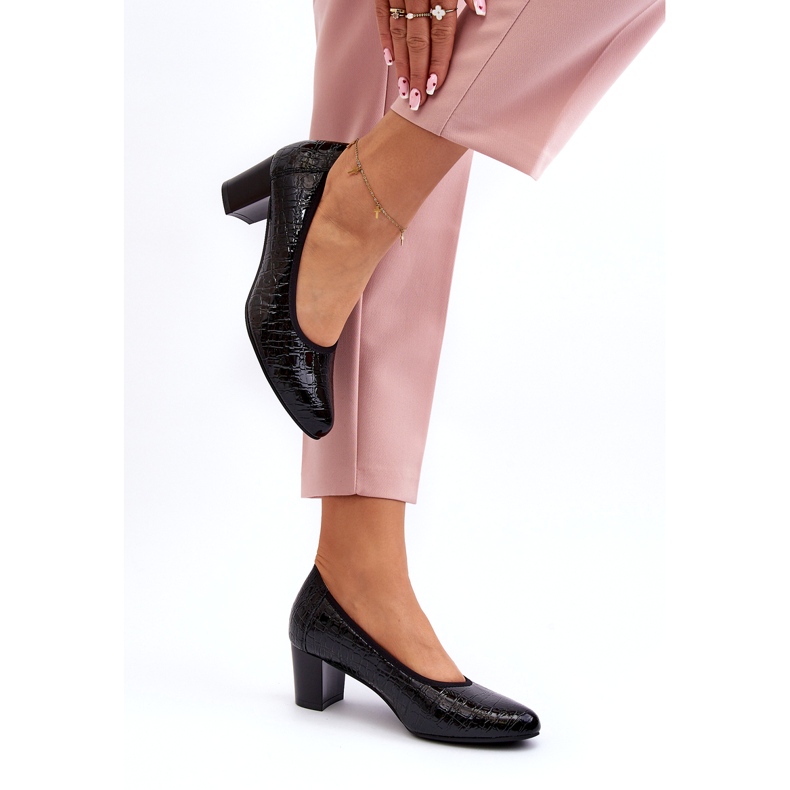 Vinceza Salón de charol con relieve negro 2